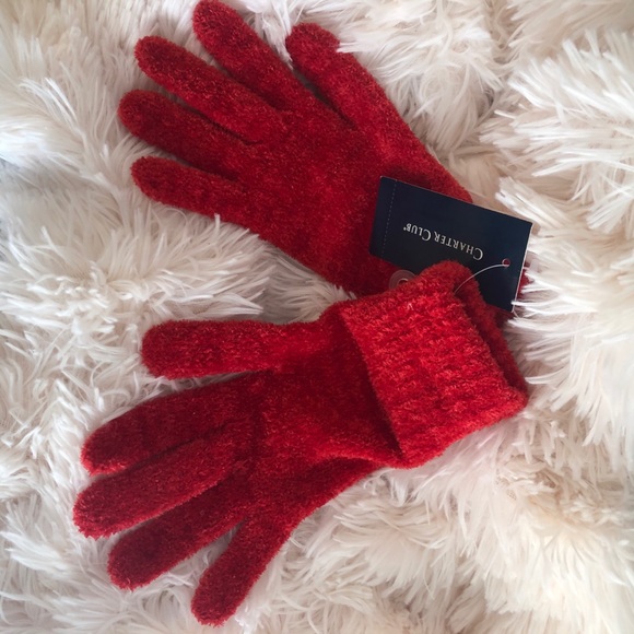Charter Club Red Gloves - Picture 1 of 2